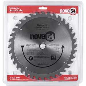 Lâmina de serra circular com dentes de metal duro/vídea, 235 mm x 25 mm, 36 dentes, NOVE54