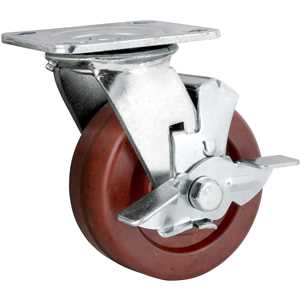 Rodízio giratório industrial 5", de celeron, com freio, VONDER