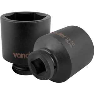 Soquete sextavado longo de impacto, 65 mm, encaixe de 1", VONDER