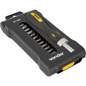 Jogo de bits/ponteiras, com 13 peças, encaixe sextavado 1/4", BP 389, VONDER