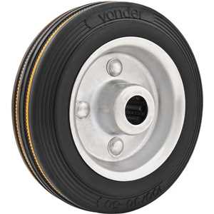 Roda 6", de borracha, preta, VONDER