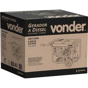 Gerador a diesel 5.500 W, 110 V~/ 220 V~, GDV 5500 VONDER