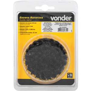 Escova rotativa 80 mm, em nylon, VONDER