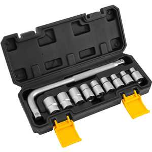 Jogo de soquetes estriados, encaixe 1/2", 8 mm a 20 mm, com 10 peças, VONDER