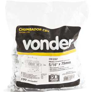 Chumbador CBV com prisioneiro, 5/16" x 75 mm, VONDER