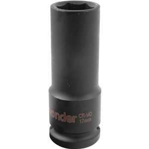 Soquete sextavado longo de impacto, 17 mm, encaixe de 1/2", VONDER