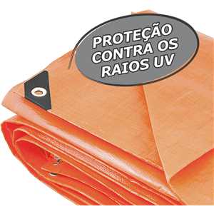 Lona reforçada de polietileno laranja 6 m x 4 m, VONDER PLUS
