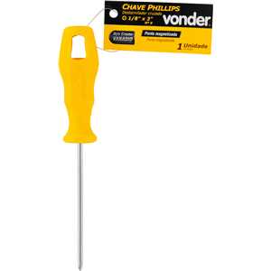 Chave phillips 1/8" x 3", aço cromo vanádio, VONDER