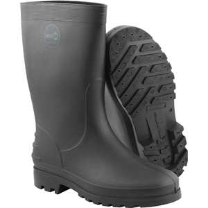 Bota de PVC preta, cano médio, sem forro, 35/36, NOVE54