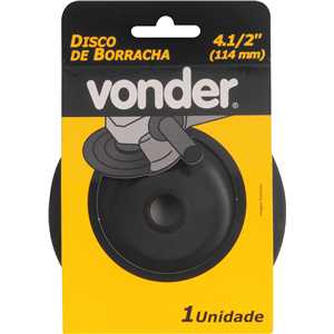 Suporte em disco de borracha para lixadeira 4.1/2", flexível, VONDER