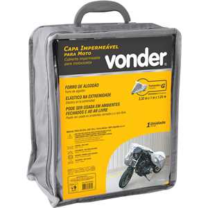 Capa impermeável para moto, tamanho G, VONDER