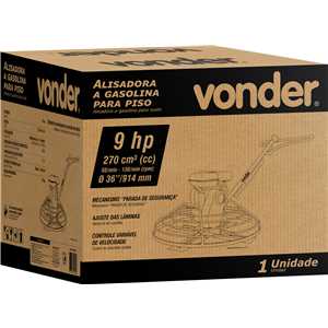 Alisadora de pisos, a gasolina, 36", 9,0 hp, VONDER