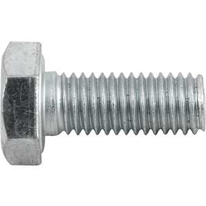 Parafuso sextavado zincado 10 mm x 25 mm, MA, rosca total, VONDER