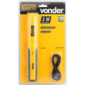Lanterna recarregável de inspeção, articulada, LED COB, LR 500, VONDER