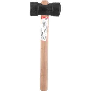Martelo de borracha 40 mm, cabo em madeira, preto, NOVE54