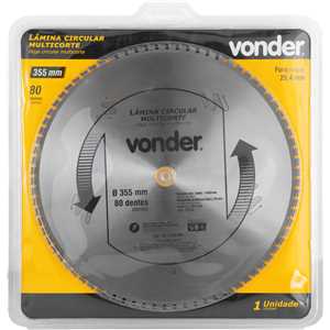 Lâmina circular multicorte, 355 mm x 80 dentes, VONDER