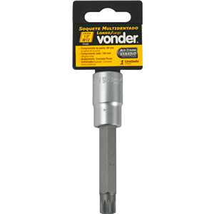 Soquete multidentado, longo, com encaixe de 1/2", M12, VONDER
