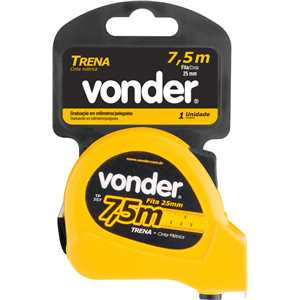 Trena curta de aço 7,5 m x 25 mm VONDER