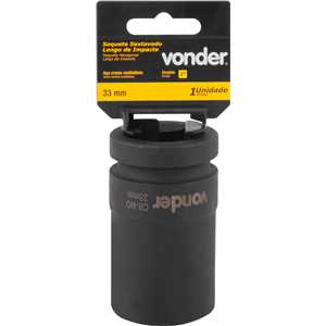 Soquete sextavado longo de impacto, 33 mm, encaixe de 1", VONDER