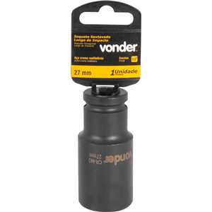 Soquete sextavado longo de impacto, 27 mm, encaixe de 1/2", VONDER