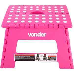 Banqueta plástica dobrável, rosa, altura 220 mm, VONDER