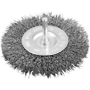 Escova circular 4", cerdas em aço inox, 4.500/min, com haste 1/4", VONDER