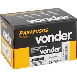 Parafuso madeira chipboard, cabeça flangeada, fenda cruzada/phillips, 3,5 mm x 12 mm, VONDER