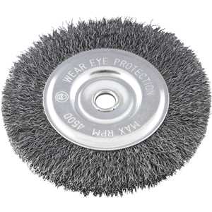 Escova circular de aço, ondulada, 6" x 1/2" x 1/2" (152,4 mm x 12,7 mm x 12,7 mm) VONDER
