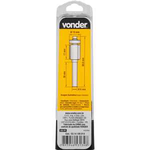 Fresa com dentes de metal duro, reta, para acabamento com rolamento, 13 mm VONDER