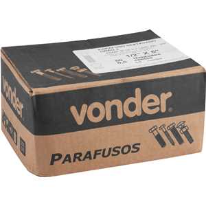 Parafuso sextavado zincado 1/2" x 5", UNC, rosca parcial, VONDER