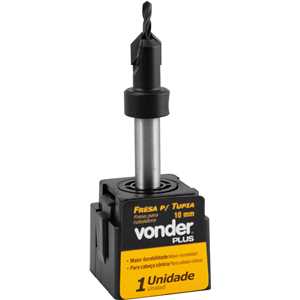 Fresa com dentes de vídea/metal duro, para cabeça cônica, 10 mm, VONDER PLUS
