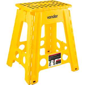 Banqueta plástica dobrável, amarela, altura 450 mm, VONDER