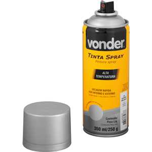 Tinta em spray alta temperatura, alumínio, 350 ml/250 g, VONDER
