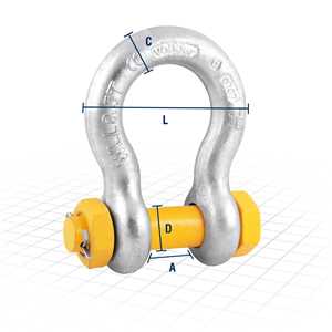 Manilha curva, 1.1/4", 12,0 T, com porca e cupilha, VONDER PLUS