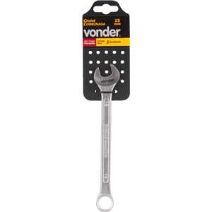 Chave combinada 15 mm, aço cromo vanádio, reta, VONDER