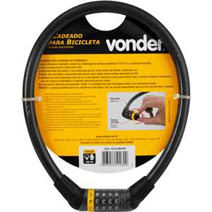 Cadeado para bicicleta, 60 cm, com segredo, VONDER