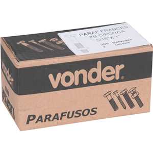 Parafuso francês zincado, 5/16" x 1", com porca, VONDER
