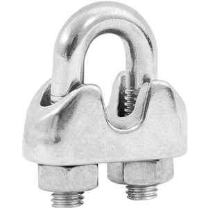 Clips para cabo de aço 3/16" - 4,76 mm, em aço inox, VONDER