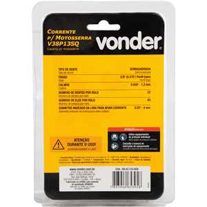 Corrente para motosserra com sabre de 12'', V38P13SQ, VONDER