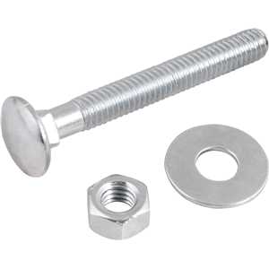 Parafuso francês zincado, 5/16" x 2.1/2", com porca e arruela, cartela com 2 conjuntos, VONDER