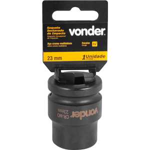 Soquete sextavado de impacto, encaixe de 3/4" x 23,0 mm, VONDER