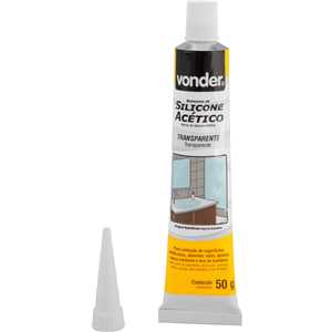 Borracha de silicone acético, transparente, 50 g, VONDER