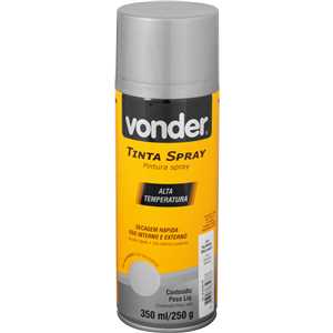 Tinta em spray alta temperatura, alumínio, 350 ml/250 g, VONDER