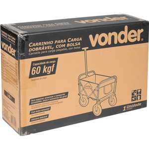 Carrinho para carga, dobrável, com bolsa, 60 kgf, VONDER