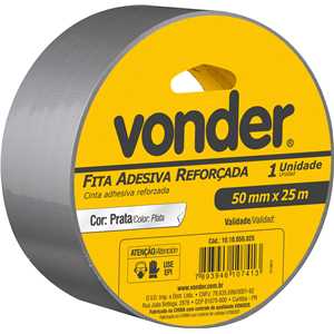 Fita adesiva reforçada, 50 mm x 25 m prata, VONDER