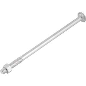 Parafuso francês zincado, 1/2" x 10", com porca, VONDER