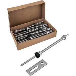 Conjunto haste M10 x 250 mm com suporte reto para painel solar, para metal, VONDER