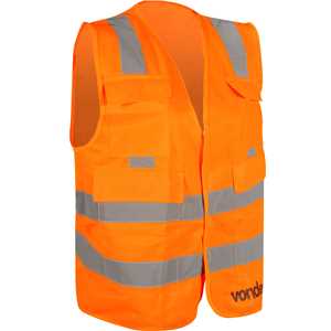 Colete refletivo tipo blusão, com bolso, laranja, CV 107 VONDER
