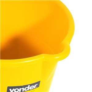 Balde de plástico extraforte, 12 litros, amarelo, VONDER
