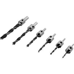 Jogo de brocas 3 pontas com escareador, 3 mm a 10 mm, jogo com 7 peças, VONDER